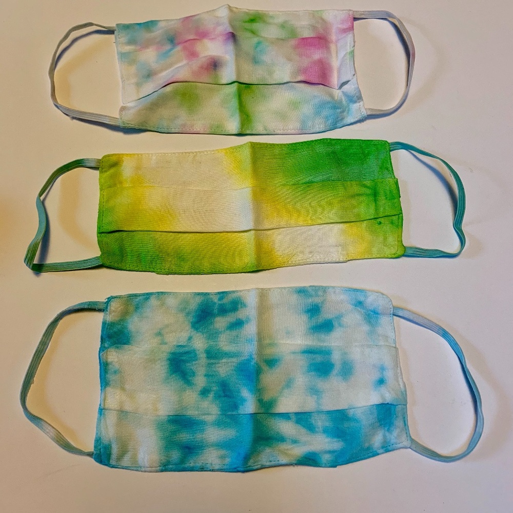 New 3 PACK Cotton Cloth Face Mask TIE DYE  3-Ply